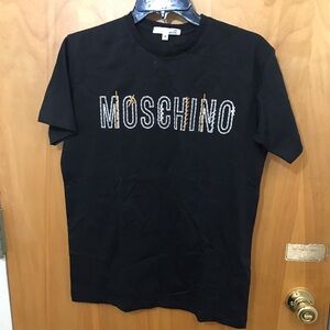 Moschino Scratch Logo T-Shirt 100 Cotton Black sz M made in Italy